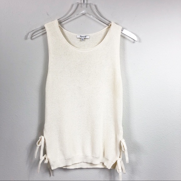 Madewell | Side Tie Cream Knit Tank - Picture 5 of 7